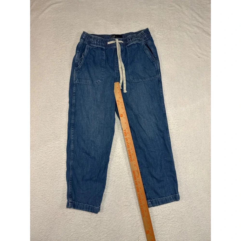 Gap Denim Easy Jean Blue Medium Wash Elastic Waist Drawstring Pants Small